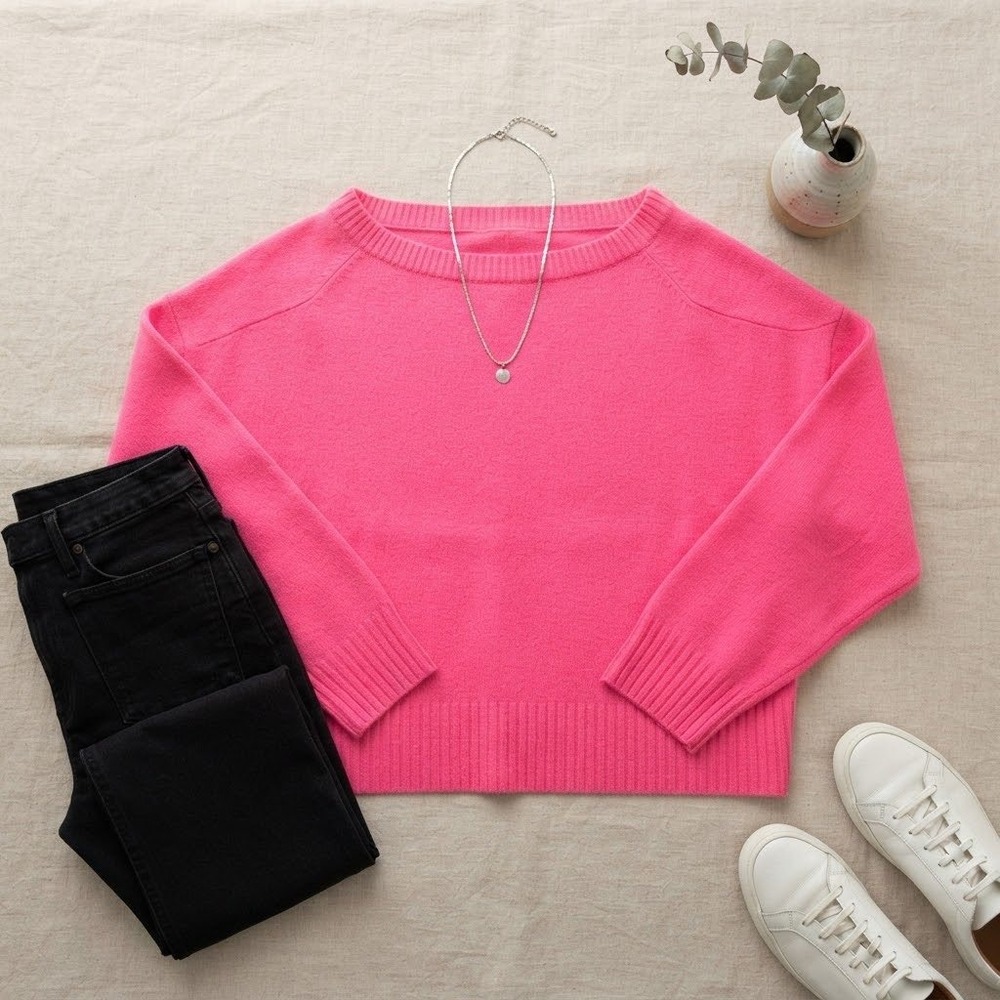 Bar III Table Sweater Womens 2X Neon Pink Fizz Knit Long Sleeve Barbiecore New